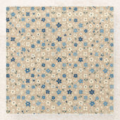 Small blue and white floral pattern glasuntersetzer (Vorderseite)