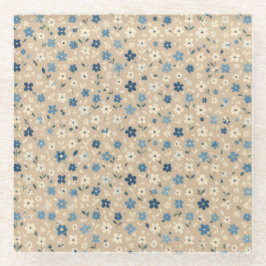 Small blue and white floral pattern glasuntersetzer