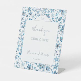 Small Blue Bllower Blumen Vielen Dank Sockelschild