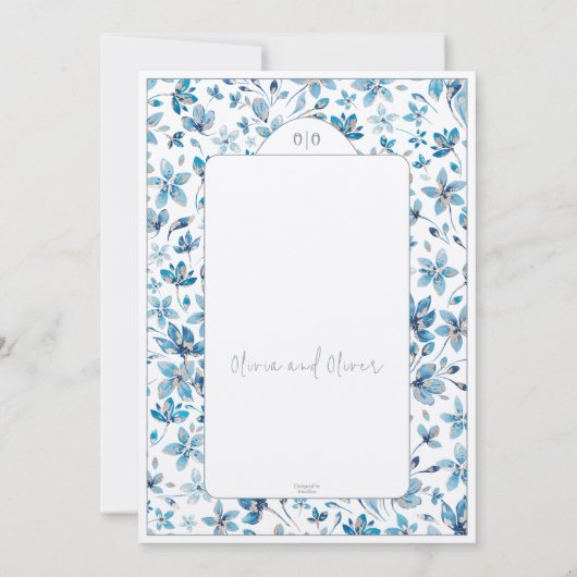 Small Blue Bllower Probe Dinner Einladung (Rückseite)