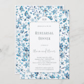 Small Blue Bllower Probe Dinner Einladung (Vorne/Hinten)