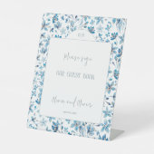 Small Blue Flowers Gästebuch Sockelschild (Vorderseite)