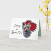 Small Blue Gold PopArt Yorkshire Yorkie Terrier Karte (Gelbe Blume)