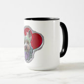 Small Blue Gold PopArt Yorkshire Yorkie Terrier Tasse (VorderseiteRechts)