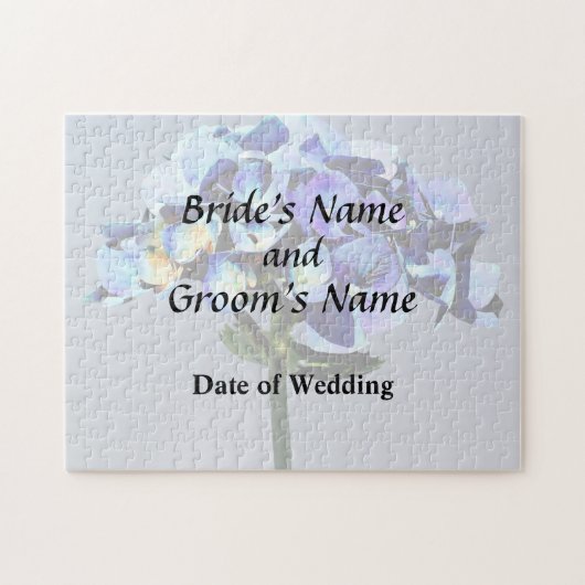 Small Blue Hydrangea Hochzeitsprodukte Puzzle (Horizontal)