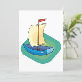 Small Blue Sail Boat Einladung