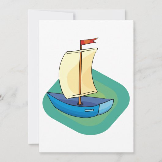 Small Blue Sail Boat Einladung (Vorderseite)
