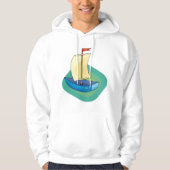 Small Blue Sail Boat Hoodie (Vorderseite)