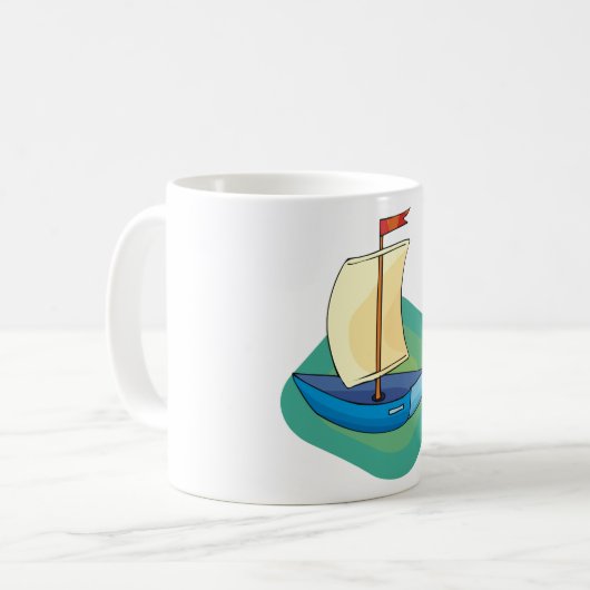 Small Blue Sail Boat Kaffeetasse (Vorderseite Links)