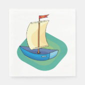 Small Blue Sail Boat Serviette (Vorderseite)