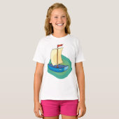 Small Blue Sail Boat T-Shirt (Vorne ganz)