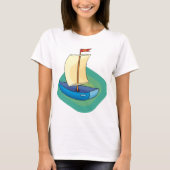 Small Blue Sail Boat T-Shirt (Vorderseite)