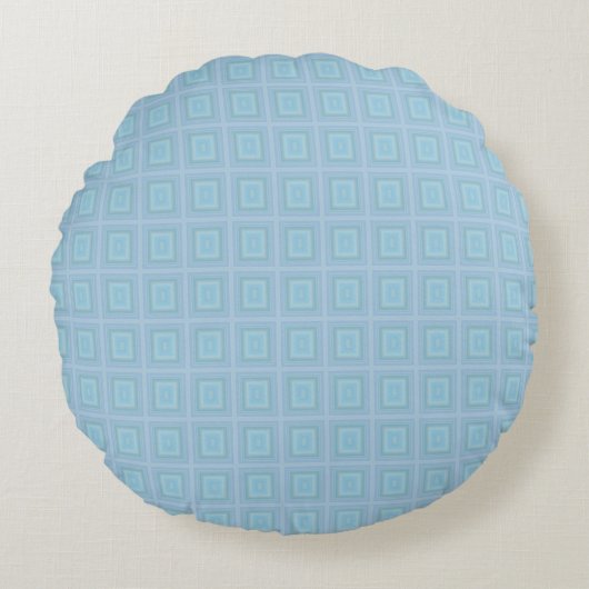 Small blue squares. rundes kissen (Vorderseite)