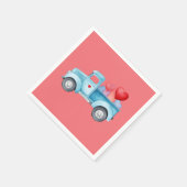 Small Blue Truck Valentine's Party Serviette (Ecke)