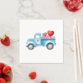 Small Blue Truck Valentine's Party Serviette (Beispiel)