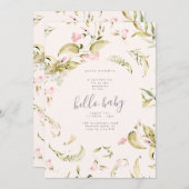 Small Boho Wildblume Garden Hello Baby Dusche Einladung (Vorne/Hinten)