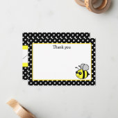 Small Bumble Bee Yellow Flat Vielen Dank, dass Sie Mitteilungskarte (Vorderseite/Rückseite Beispiel)