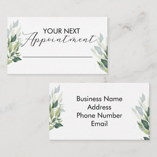 Small Business Appoinment Card Customizable Visitenkarte (Vorne/Hinten)