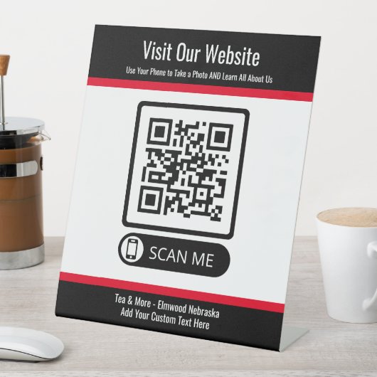 Small Business Black Create QR Code Website Sign Sockelschild (In Situ)