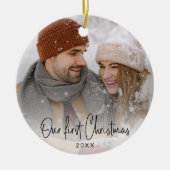 Small Business Client Geschenk "Unsere ersten Weih Keramik Ornament (Vorne)