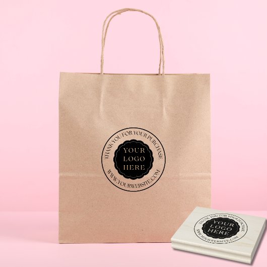 Small Business Custom Wood Art Stamp with Logo Gummistempel