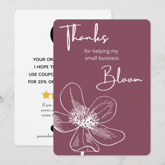 Small Business Danke Karte (Vorne/Hinten)