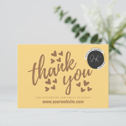 Small Business Danke Karte (Stehend Vorderseite)