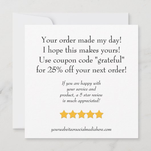 Small Business Danke Karte (Rückseite)