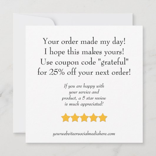 Small Business Danke Karte (Rückseite)