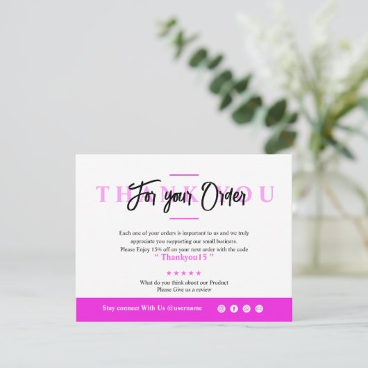 Small Business Danke Karte (Stehend Vorderseite)