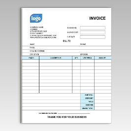 Small Business Logo Personalized Invoice Notepad Notizblock