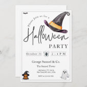 Small Business Minimalist Halloween Office Party Einladung (Vorne/Hinten)