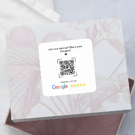 Small Business Promotional Google Review QR Code Quadratischer Aufkleber