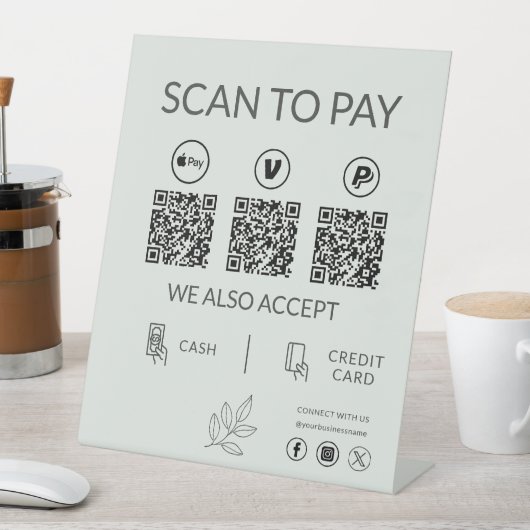 Small Business QR Code Payment - Scan to Pay Sockelschild (In Situ)