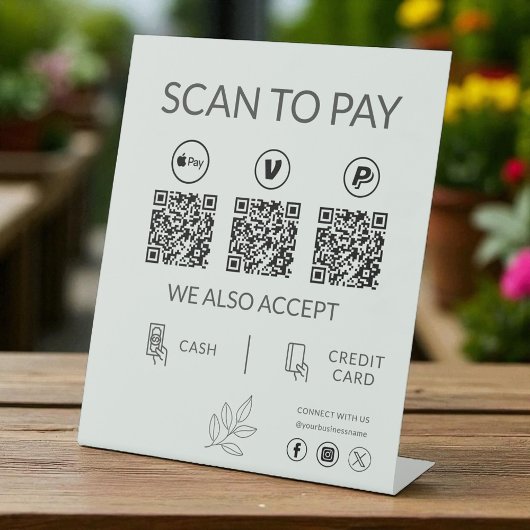 Small Business QR Code Payment - Scan to Pay Sockelschild