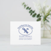 Small Business Samstag - Hardware blau Postkarte (Stehend Vorderseite)