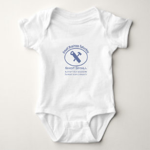 Small Business Saturday - Hardware blau Baby Strampler