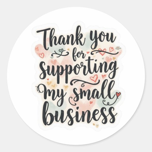 Small Business Thank You Round Sticker (Vorderseite)