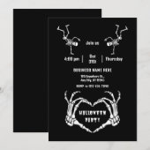 Small Business The Skeleton Love Custom Halloween Einladung (Vorne/Hinten)