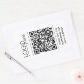 Small Business Your Logo QR Code Thank You Rechteckiger Aufkleber (Umschlag)