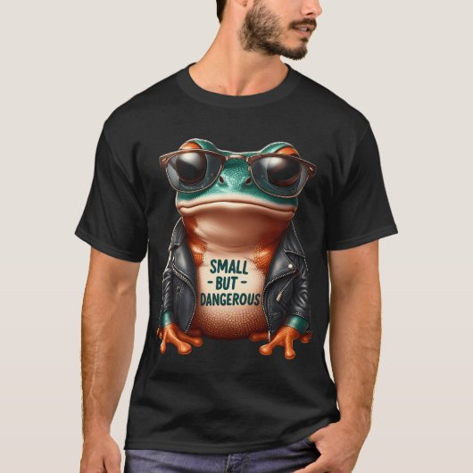 Small But Dangerous Biker Frog T-Shirt (Vorderseite)