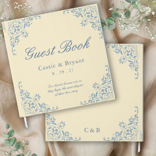 Small Butter Yellow Coastal Wedding Gästebuch