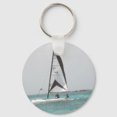 Small Catamaran Sailboat Keychain Schlüsselanhänger (Vorderseite)