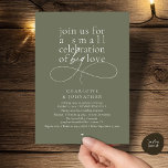 Small Celebration of Big Love, Elegant Minimalist  Einladung<br><div class="desc">Celebrate your love story with this elegant minimalist wedding invitation, designed with a refined serif font paired with delicate handwritten script. Perfect for couples who love modern romance, soft neutrals, and timeless typography. This invitation is ideal for intimate weddings, backyard celebrations, garden ceremonies, or modern elopements. The clean layout and...</div>