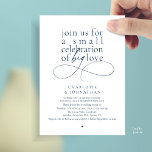 Small Celebration of Big Love, Elegant Minimalist  Einladung<br><div class="desc">Celebrate your love story with this elegant minimalist wedding invitation, designed with a refined serif font paired with delicate handwritten script. Perfect for couples who love modern romance, soft neutrals, and timeless typography. This invitation is ideal for intimate weddings, backyard celebrations, garden ceremonies, or modern elopements. The clean layout and...</div>