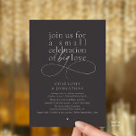Small Celebration of Big Love, Elegant Minimalist  Einladung<br><div class="desc">Celebrate your love story with this elegant minimalist wedding invitation, designed with a refined serif font paired with delicate handwritten script. Perfect for couples who love modern romance, soft neutrals, and timeless typography. This invitation is ideal for intimate weddings, backyard celebrations, garden ceremonies, or modern elopements. The clean layout and...</div>