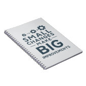 Small Changes Make Big Improvements Kaizen culture Notizblock (Rechte Seite)