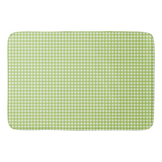 Small Classic Gingham Karo Kariert Pattern Green Badematte (Vorderseite)