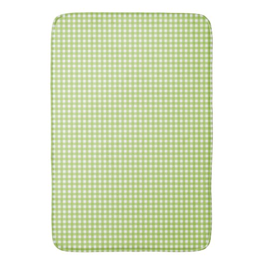 Small Classic Gingham Karo Kariert Pattern Green Badematte (Vorderseite Vertikal)