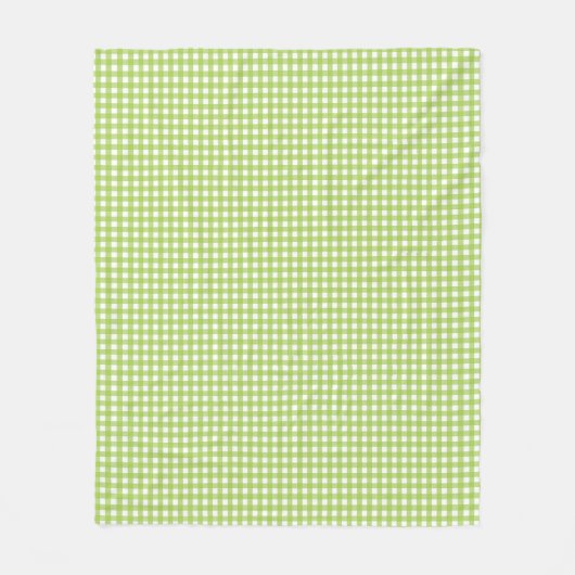 Small Classic Gingham Karo Kariert Pattern Green Fleecedecke (Vorderseite)